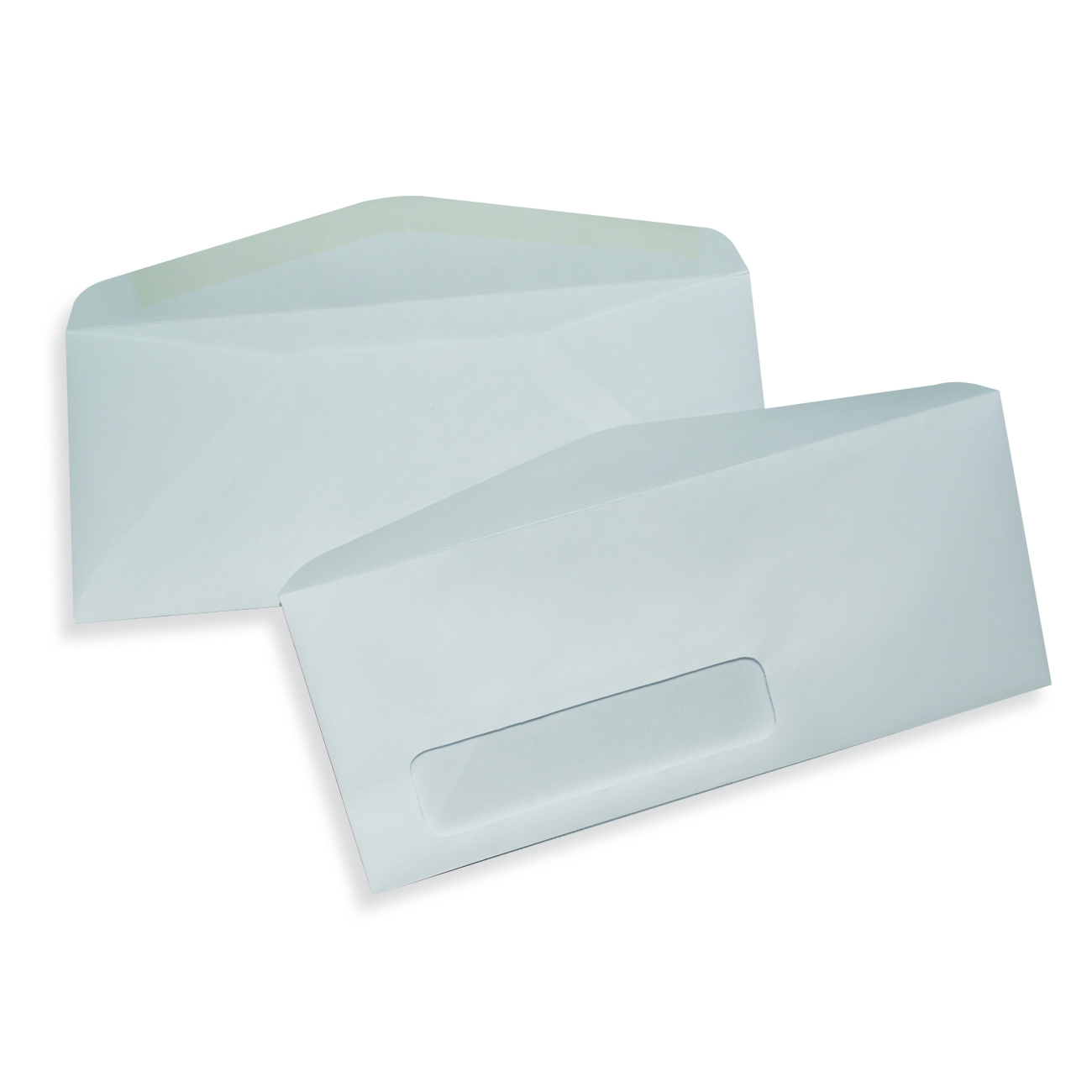 White Wove Business Envelopes 3 7/8"x 8 7/8", #9, 24 lb. White Wove Commercial Envelope, Single Window, Gummed, 500/BX