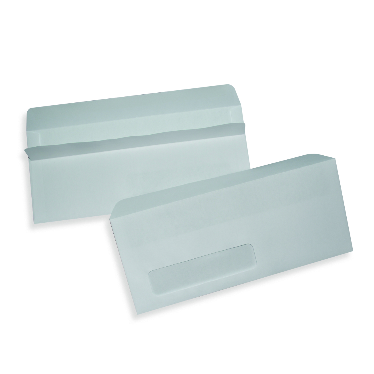 White Wove Business Envelopes 4 1/8" x 9 1/2", #10, 24 lb. White Wove Commercial Envelope, Single Window, Self Seal, 500/BX