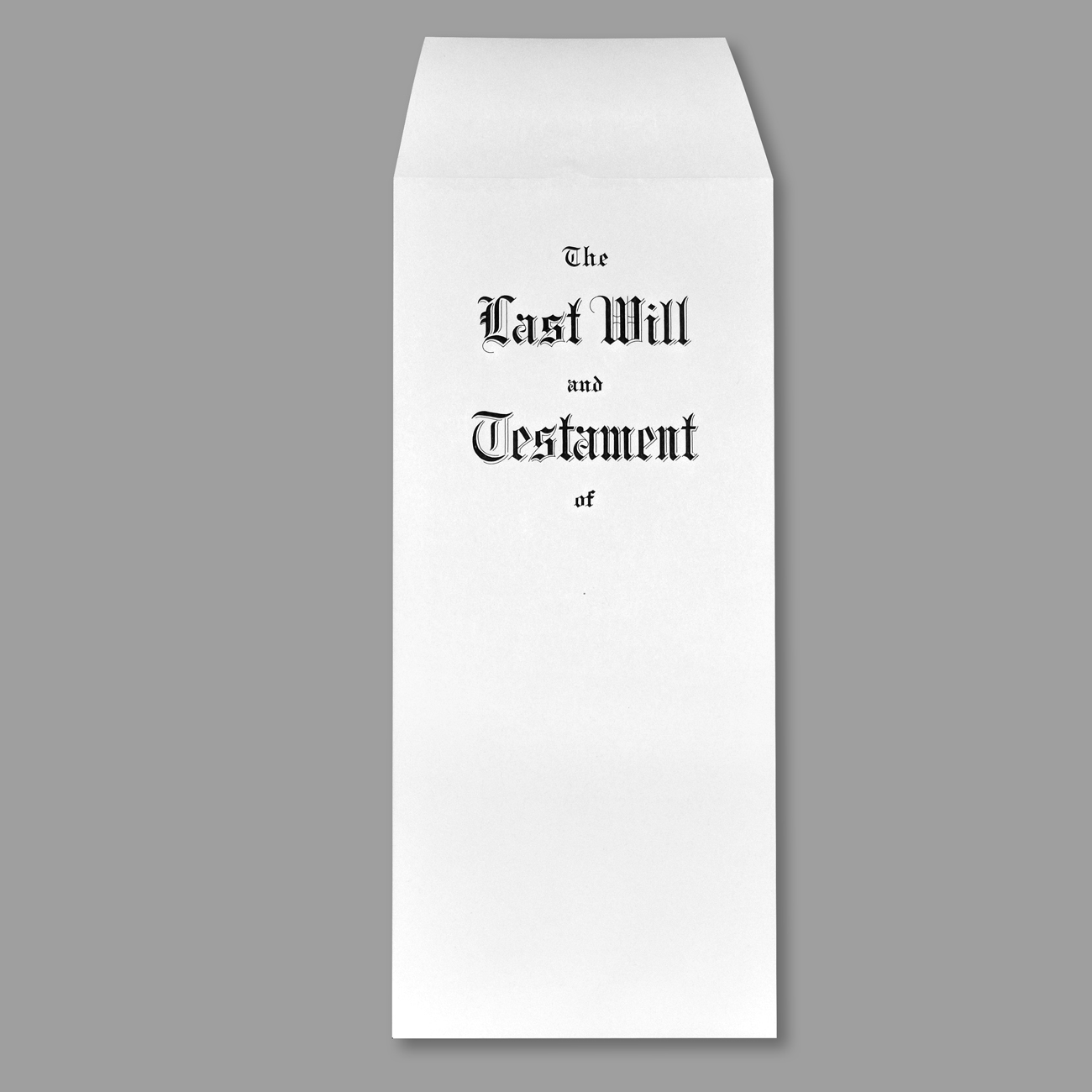 Will Envelopes, Style LW Style LW, Will Envelope, Gummed, Engraved "The Last Will and Testament of", Natural Smooth Stock, 50/PK