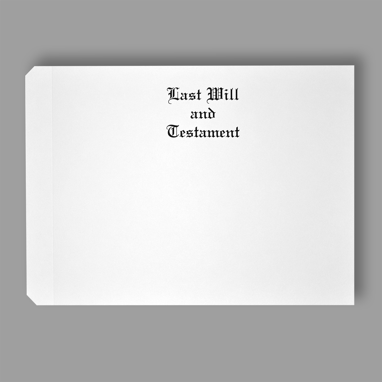 Will Covers, Style 801/802 Style 801/802, Letter Size, Will Cover, Engraved "Last Will and Testament", Bright White Wove Stock, Recycled, 30% PCW, 50/PK